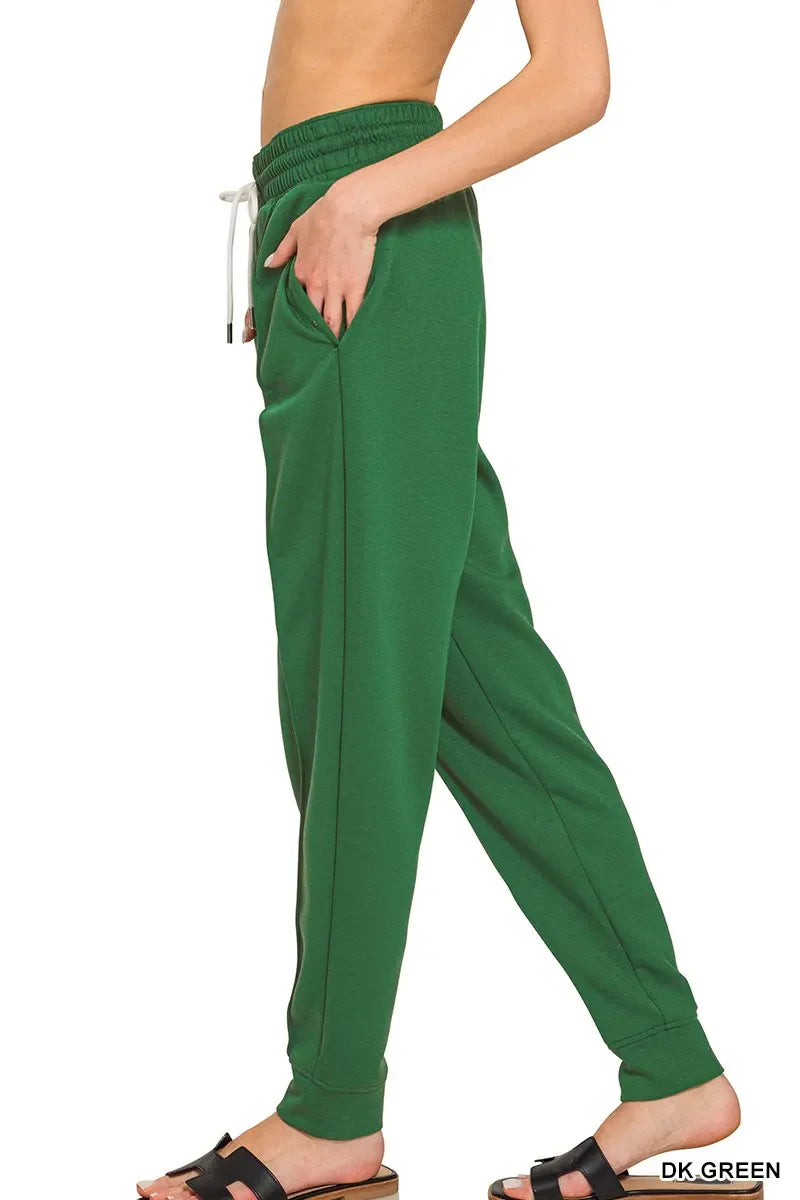 Drawstring Scuba Sweatpants with Pockets – Sleek & Comfortable