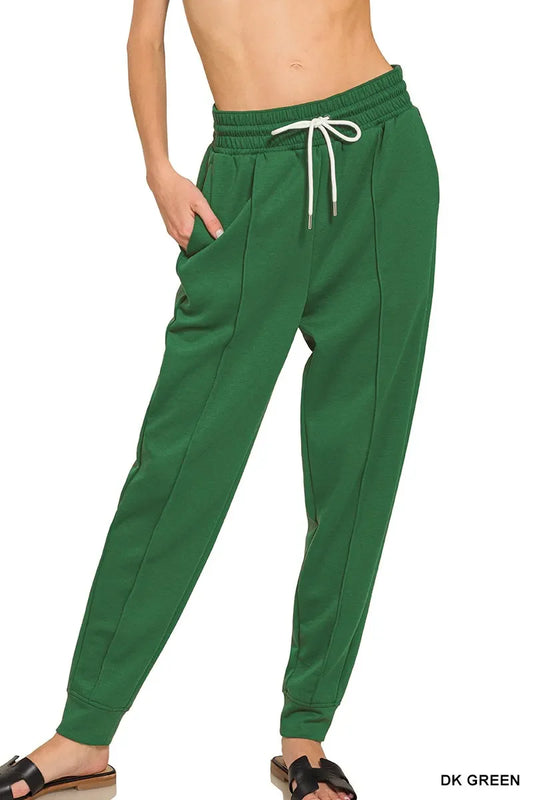 Drawstring Scuba Sweatpants with Pockets – Sleek & Comfortable