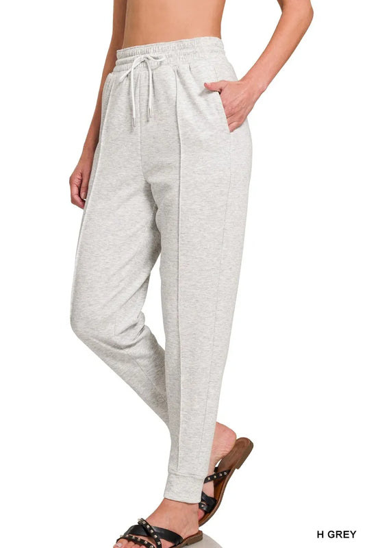 Heather Grey Jogger Pants – Soft, Relaxed Fit with Pockets & Drawstring