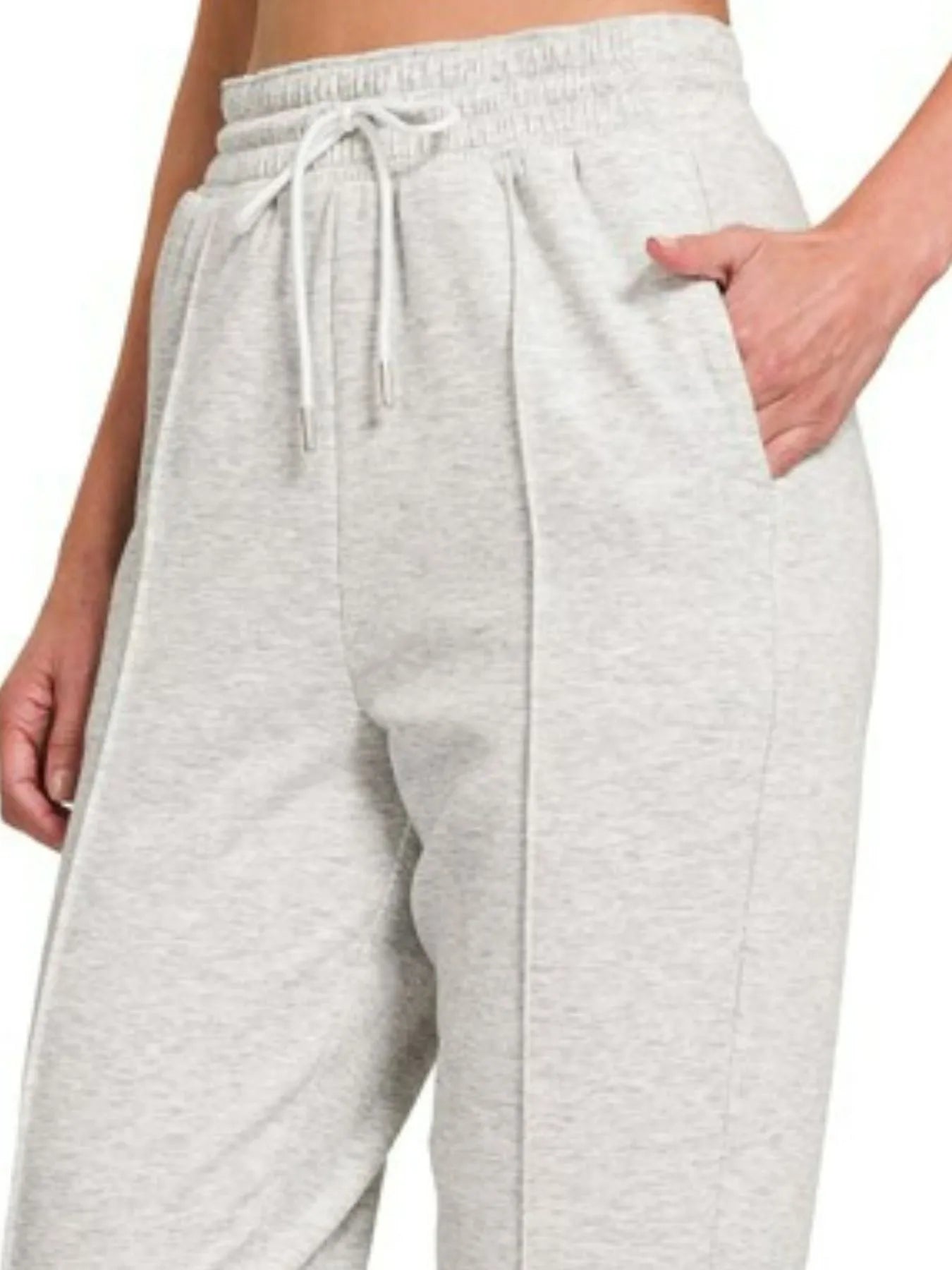 Heather Grey Jogger Pants – Soft, Relaxed Fit with Pockets & Drawstring