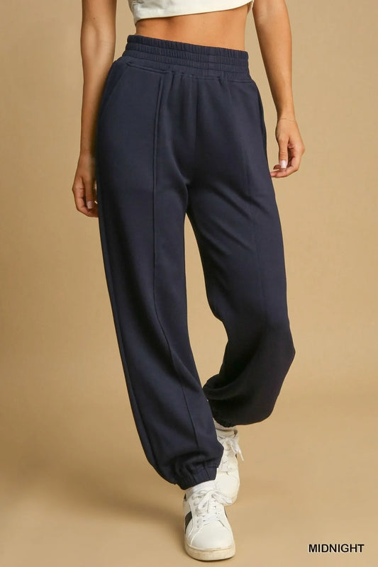 Drawstring Jogger Pants with Front Seam – Trendy & Comfy Fit
